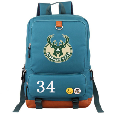 Milwaukee Bucks The Alphabet Giannis Antetokounmpo Canvas Backpack Shoulder School Bag - Image 9