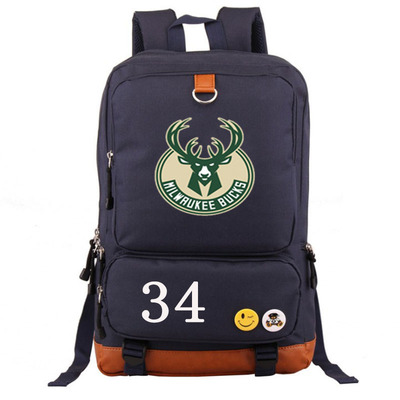 Milwaukee Bucks The Alphabet Giannis Antetokounmpo Canvas Backpack Shoulder School Bag - Image 8