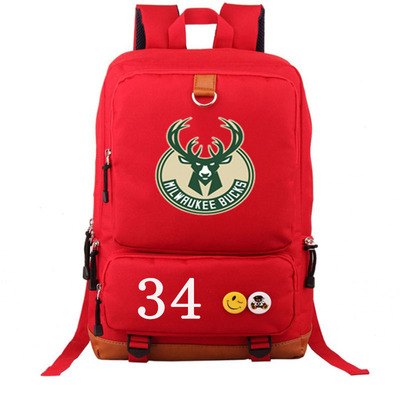 Milwaukee Bucks The Alphabet Giannis Antetokounmpo Canvas Backpack Shoulder School Bag - Image 5