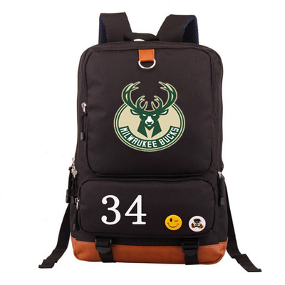 Milwaukee Bucks The Alphabet Giannis Antetokounmpo Canvas Backpack Shoulder School Bag - Image 4