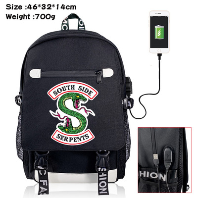 18‘’Riverdale Canvas USB Backpack - Image 4
