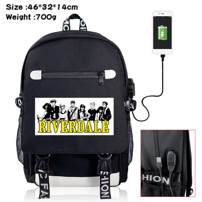 18‘’Riverdale Canvas USB Backpack - Image 6