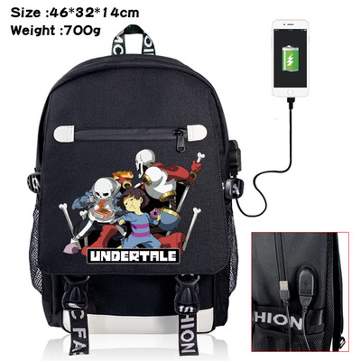 18‘’Undertale Canvas USB Backpack