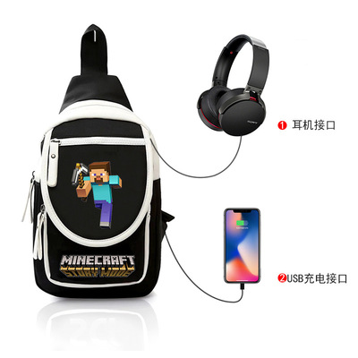 Creeper Crossbody Sling Bag Shoulder Bag Chest Bag USB - Image 14