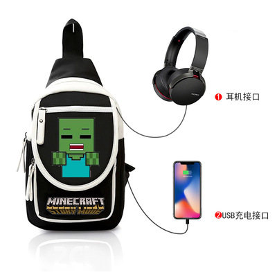 Creeper Crossbody Sling Bag Shoulder Bag Chest Bag USB - Image 10