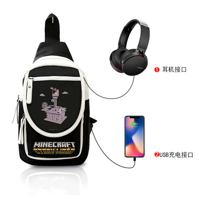 Creeper Crossbody Sling Bag Shoulder Bag Chest Bag USB - Image 8