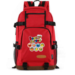 Sesame Street Backpack School Bag Black Red Blue