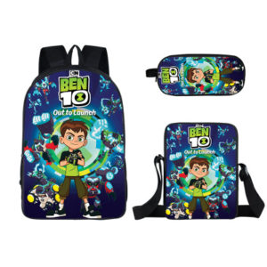16″Ben 10 Backpack School Bag+Messenger Bag+Pencil Bag