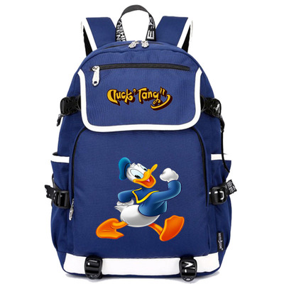 18“Donald Duck USB Backpack School Bag Black Red Blue - giftcartoon