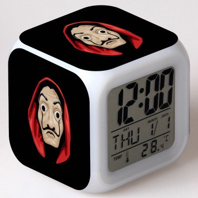 La casa de papel 7 Colors Change Digital Alarm LED Clock - Image 8