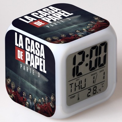 La casa de papel 7 Colors Change Digital Alarm LED Clock - Image 9