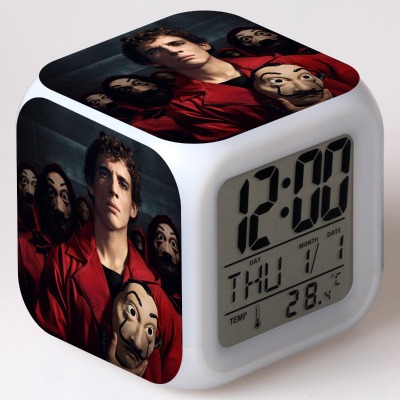 La casa de papel 7 Colors Change Digital Alarm LED Clock - Image 10