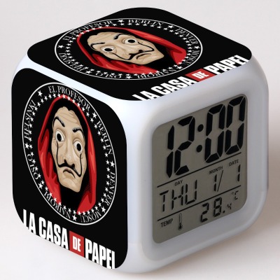 La casa de papel 7 Colors Change Digital Alarm LED Clock - Image 11