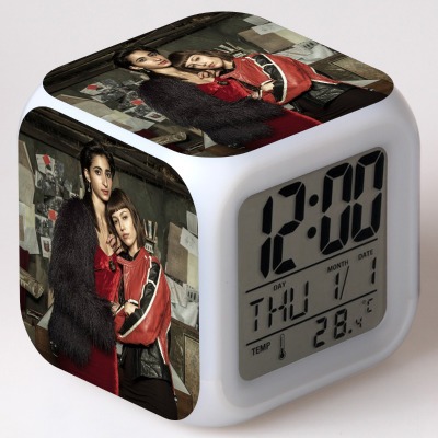 La casa de papel 7 Colors Change Digital Alarm LED Clock - Image 12