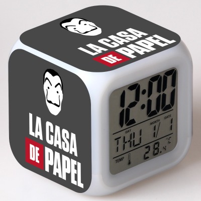 La casa de papel 7 Colors Change Digital Alarm LED Clock - Image 14