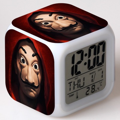 La casa de papel 7 Colors Change Digital Alarm LED Clock - Image 17