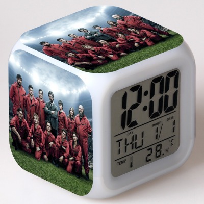 La casa de papel 7 Colors Change Digital Alarm LED Clock - Image 18