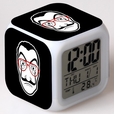 La casa de papel 7 Colors Change Digital Alarm LED Clock - Image 21