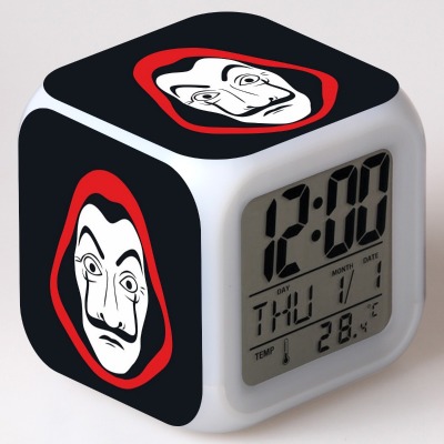 La casa de papel 7 Colors Change Digital Alarm LED Clock - Image 22