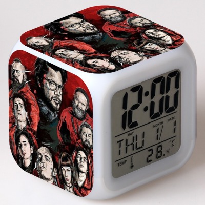 La casa de papel 7 Colors Change Digital Alarm LED Clock - Image 2