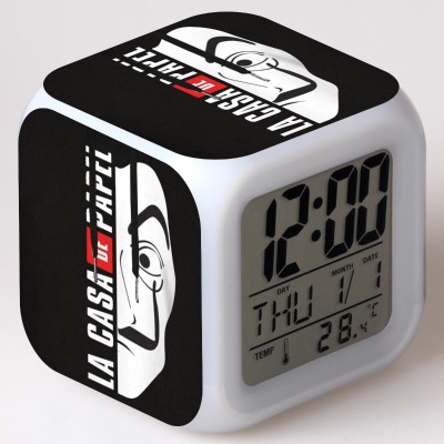 La casa de papel 7 Colors Change Digital Alarm LED Clock - Image 3