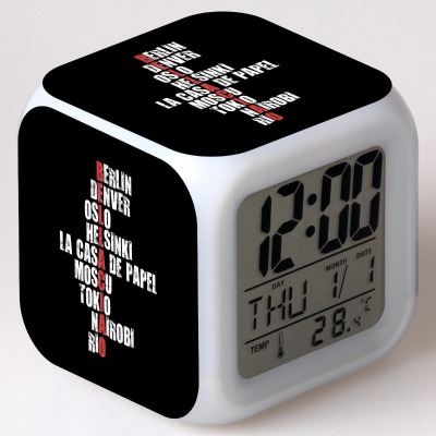 La casa de papel 7 Colors Change Digital Alarm LED Clock - Image 4