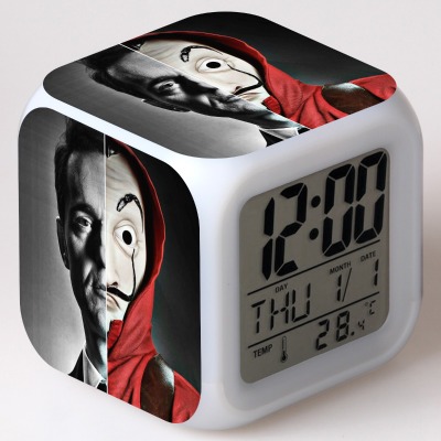 La casa de papel 7 Colors Change Digital Alarm LED Clock - Image 7