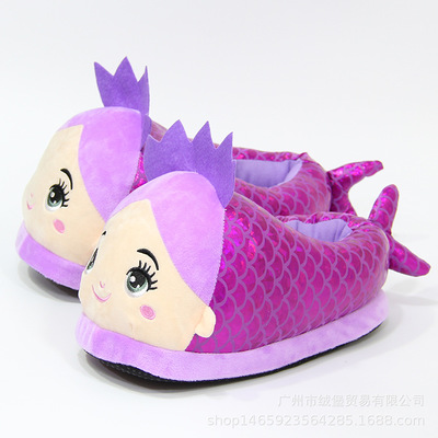 Mermaid Winter Soft Plush Slippers - Image 4