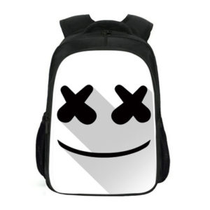 16‘’Marshmello Backpack School Bag Black