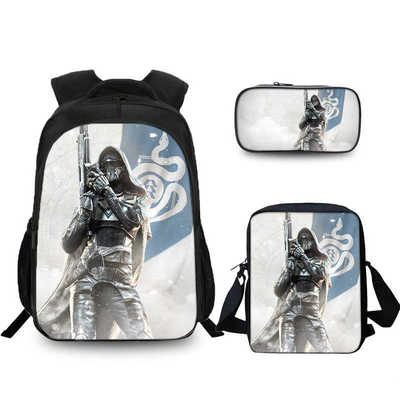 16″Destiny 2 Backpack School Bag+Shoulder Bag+Pencil Bag - Image 7