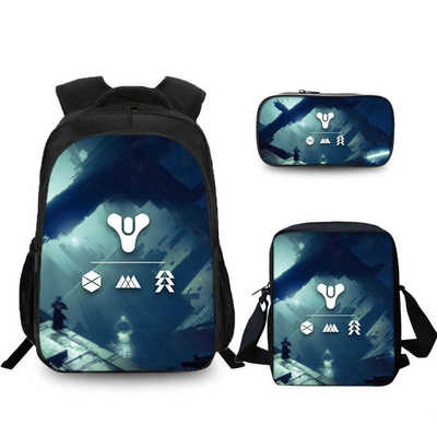 16″Destiny 2 Backpack School Bag+Shoulder Bag+Pencil Bag - Image 4