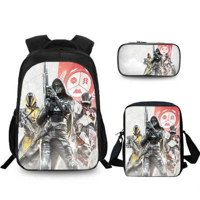 16″Destiny 2 Backpack School Bag+Shoulder Bag+Pencil Bag - Image 10