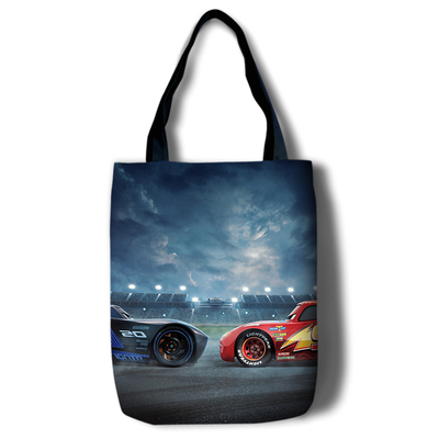 Cars 3 Canvas Grocery Bag Shopping Bag Reusable Large Shopping Canvas Bags Natural White Cloth Shoulder Bags Canvas Tote Bag Perfect for Crafting Decorating - Image 4