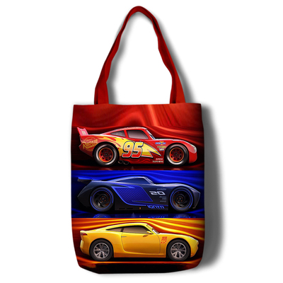 Cars 3 Canvas Grocery Bag Shopping Bag Reusable Large Shopping Canvas Bags Natural White Cloth Shoulder Bags Canvas Tote Bag Perfect for Crafting Decorating - Image 12