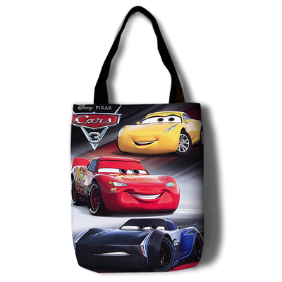 Cars 3 Canvas Grocery Bag Shopping Bag Reusable Large Shopping Canvas Bags Natural White Cloth Shoulder Bags Canvas Tote Bag Perfect for Crafting Decorating - Image 8