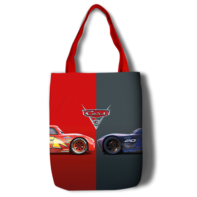 Cars 3 Canvas Grocery Bag Shopping Bag Reusable Large Shopping Canvas Bags Natural White Cloth Shoulder Bags Canvas Tote Bag Perfect for Crafting Decorating - Image 6