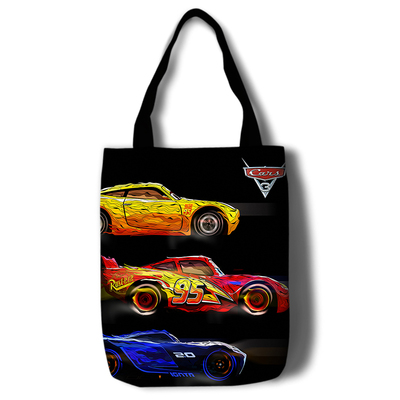Cars 3 Canvas Grocery Bag Shopping Bag Reusable Large Shopping Canvas Bags Natural White Cloth Shoulder Bags Canvas Tote Bag Perfect for Crafting Decorating - Image 5