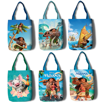 Moana Canvas Grocery Bag Shopping Bag Reusable Large Shopping Canvas Bags Natural White Cloth Shoulder Bags Canvas Tote Bag Perfect for Crafting Decorating
