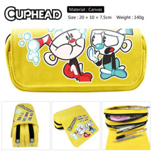 Cuphead Pencil Case Student's Large Capacity Pen Bag
