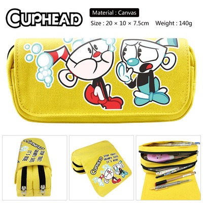 Cuphead Pencil Case Student's Large Capacity Pen Bag