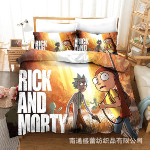 Rick and Morty Comfortable Bedding Three-Piece Soft and Breathable Duvet Cover