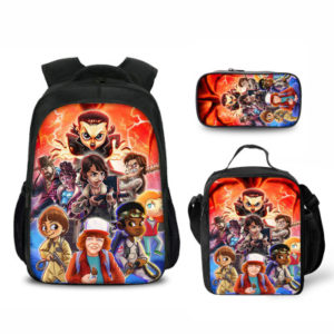 16″Stranger Things 3 Backpack School Bag+Lunch Bag+Pencil Bag