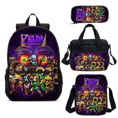 18″The Legend of Zelda Backpack School Bag+Lunch Bag+Messenger Bag+Pencil Bag - Image 2