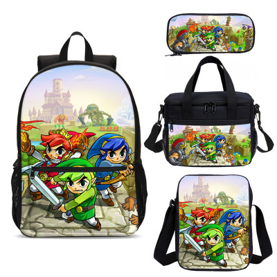 18″The Legend of Zelda Backpack School Bag+Lunch Bag+Messenger Bag+Pencil Bag - Image 5