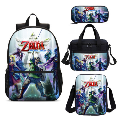 18″The Legend of Zelda Backpack School Bag+Lunch Bag+Messenger Bag+Pencil Bag - Image 9