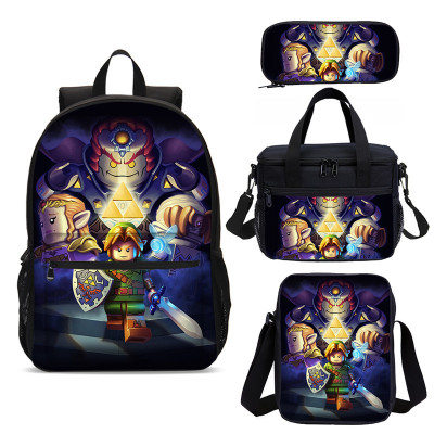 18″The Legend of Zelda Backpack School Bag+Lunch Bag+Messenger Bag+Pencil Bag - Image 11