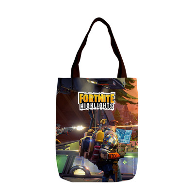 Fortnite Canvas Grocery Bag Shopping Bag Reusable Large Shopping Canvas Bags Natural White Cloth Shoulder Bags Canvas Tote Bag Perfect for Crafting Decorating - Image 3