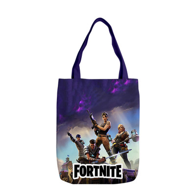 Fortnite Canvas Grocery Bag Shopping Bag Reusable Large Shopping Canvas Bags Natural White Cloth Shoulder Bags Canvas Tote Bag Perfect for Crafting Decorating - Image 4