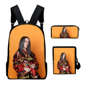 16″Billie Eilish Backpack School Bag+Messenger Bag+Pencil Bag