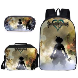 16″Kingdom Hearts Backpack School Bag+Lunch Bag+Pencil Bag